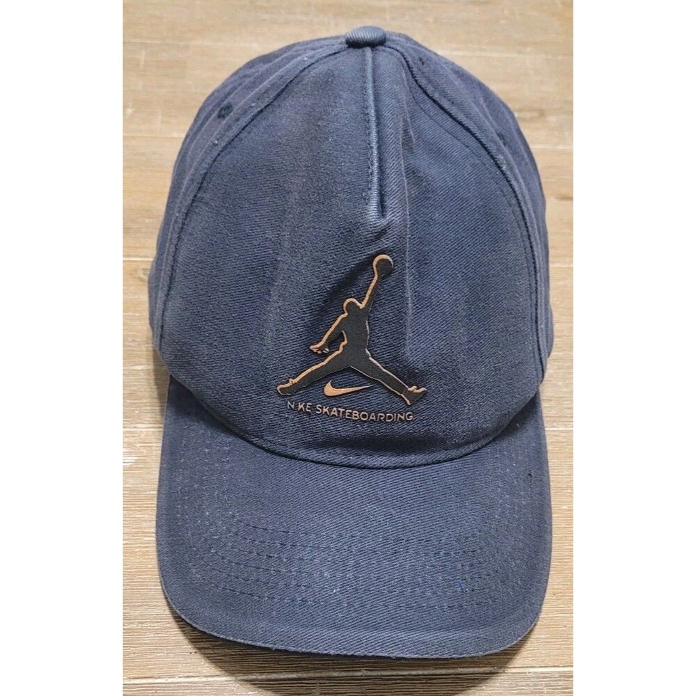 RARE Nike Jordan Skateboarding Hat WE THE BEST Animal Print Dark Blue Cap Strap